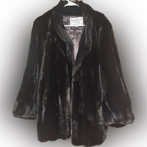 Tissavel France Vintage Gloria Vanderbilt Faux Fur Coat Size 14
